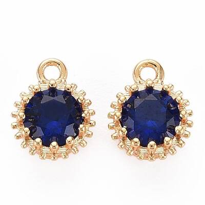 Brass Micro Pave Cubic Zirconia Charms