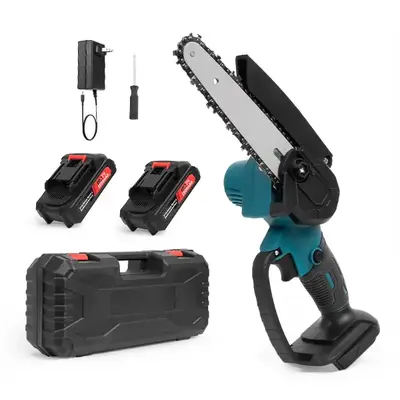 Electric Cordless Mini Chain Saw 6 Inch Lightweight Handheld Power Chainsaw with 2 Batteries for Wood Cutting, Tree Pruning &...