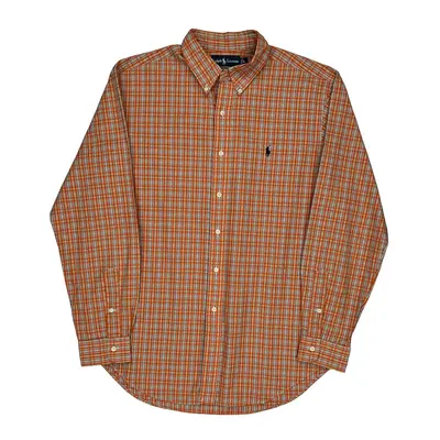 Ralph Lauren Checked Shirt - Large Orange Cotton