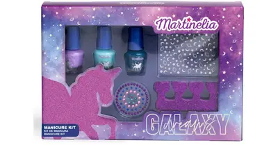 Martinelia Galaxy Dreams Manicure Kit Kids Nail Set 3+ Nail Polish 3pcs + Nail Stickers 2pcs + Finger Divider