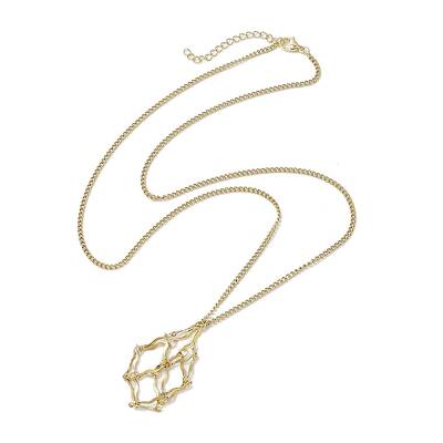 Stainless Steel Macrame Pouch Empty Stone Holder for Necklace Makings