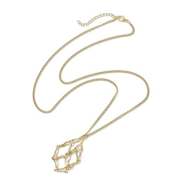 Stainless Steel Macrame Pouch Empty Stone Holder for Necklace Makings