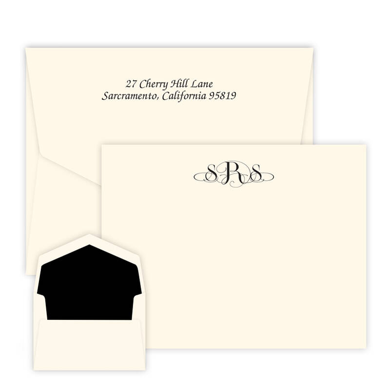 Roma Monogram Card - Raised Ink