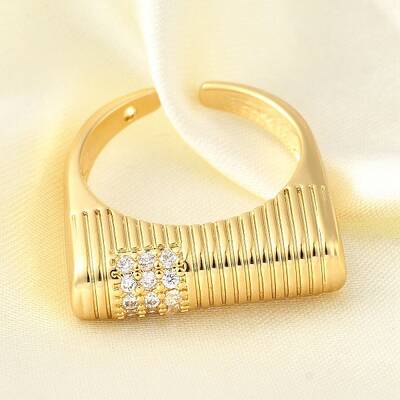 Brass Micro Pave Cubic Zirconia Adjustable Open Cuff Rings for Women