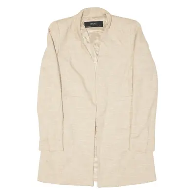 ZARA Basic Jacket Cream Linen Womens S