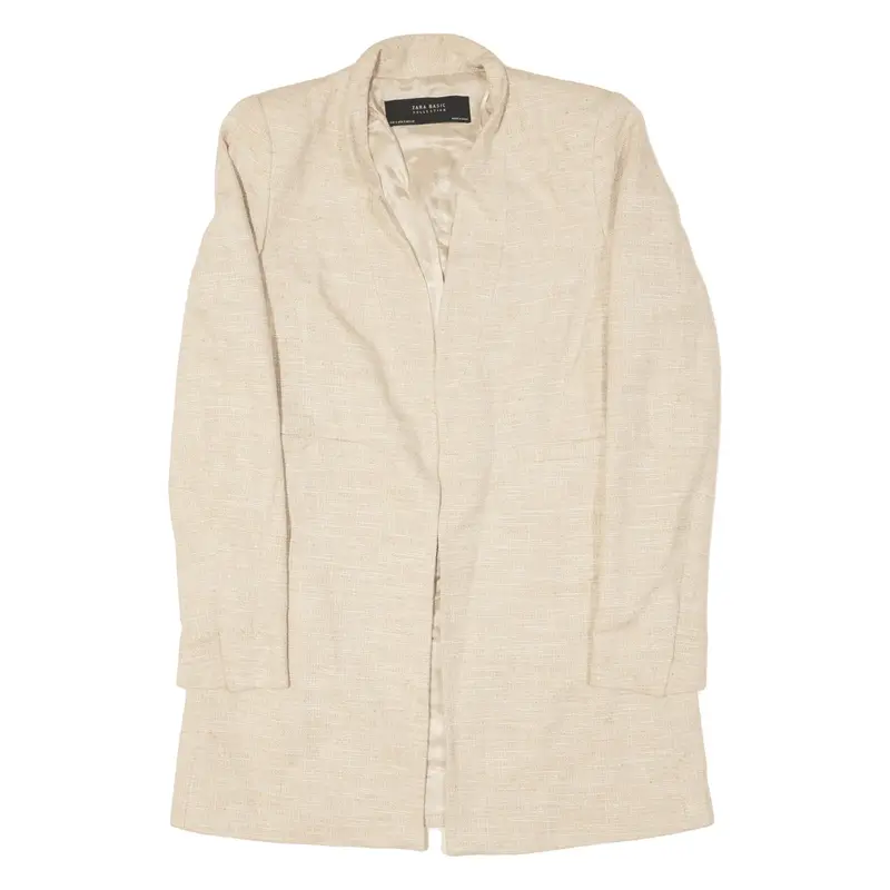 ZARA Basic Jacket Cream Linen Womens S