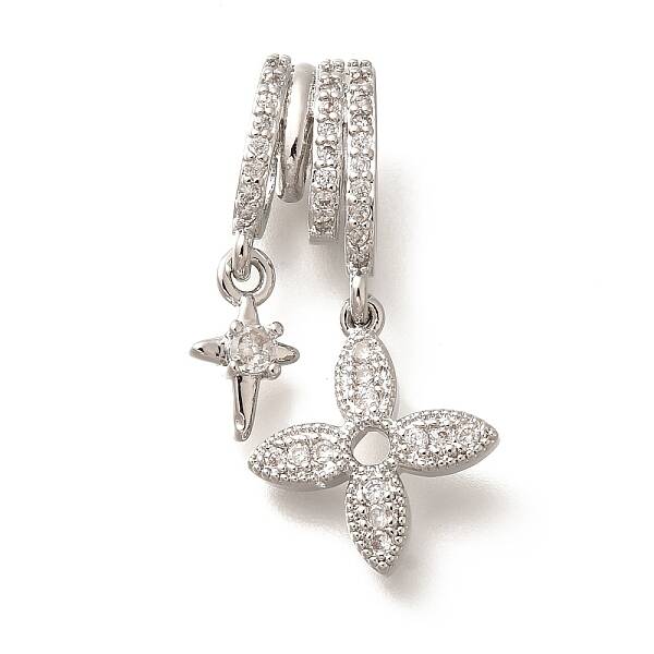 Brass Micro Pave Cubic Zirconia Pendants