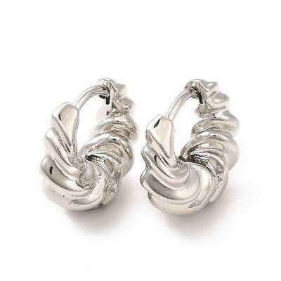 Twist Ring Rack Plating Brass Hoop Earring for Women