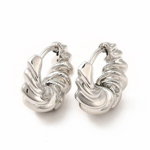 Twist Ring Rack Plating Brass Hoop Earring for Women