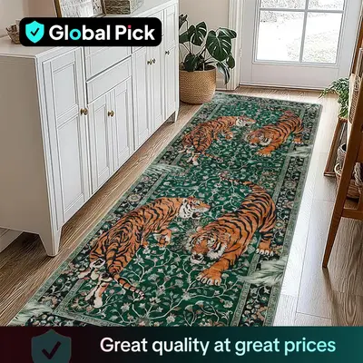Tiger Pattern Floor Mat, Non-slip Washable Floor Carpet, Decorative Area Rug for Home Decor Living Room Bedroom Hotel
