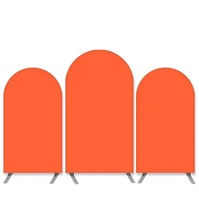 Aperturee Pure Color Theme Orange Birthday Party Arch Backdrop Kit | Diy Round Arch Backdrop | Round Arch Backdrop Cover | Cu...