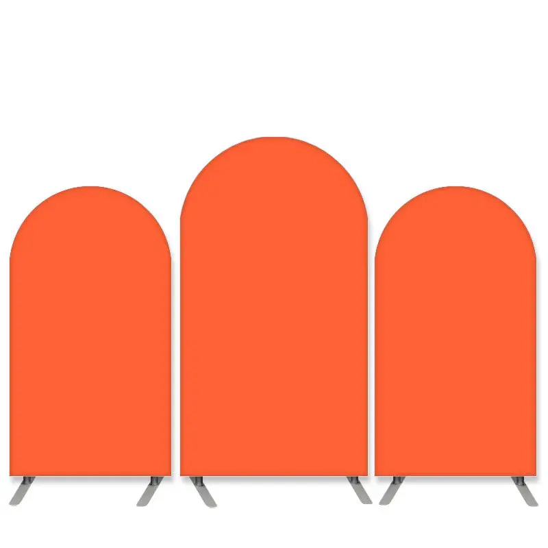 Aperturee Pure Color Theme Orange Birthday Party Arch Backdrop Kit | Diy Round Arch Backdrop | Round Arch Backdrop Cover | Cu...