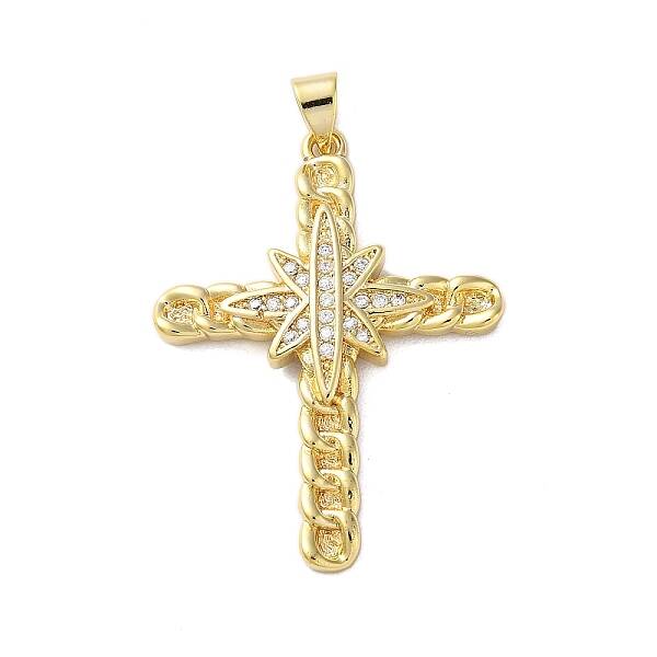 Brass Micro Pave Clear Cubic Zirconia Pendants