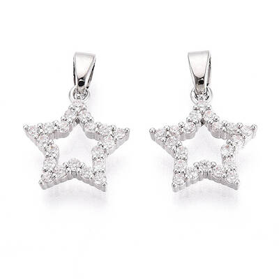 Brass Micro Pave Cubic Zirconia Charms