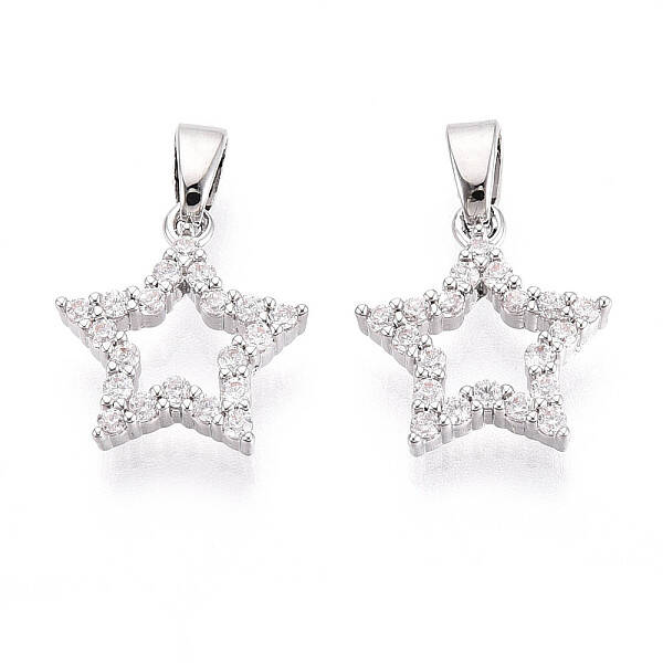 Brass Micro Pave Cubic Zirconia Charms