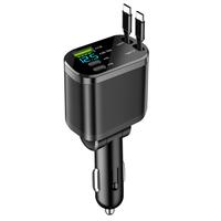 Retractable Car Charger, 66W USB C Car Accessories Adapter for iPhone 16 USB C Charger Fast Charging  for iPhone 16 15 14 13 ...