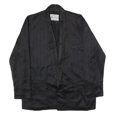 MISTER FACTICE Mens Blazer Jacket Black 90s Pinstripe L