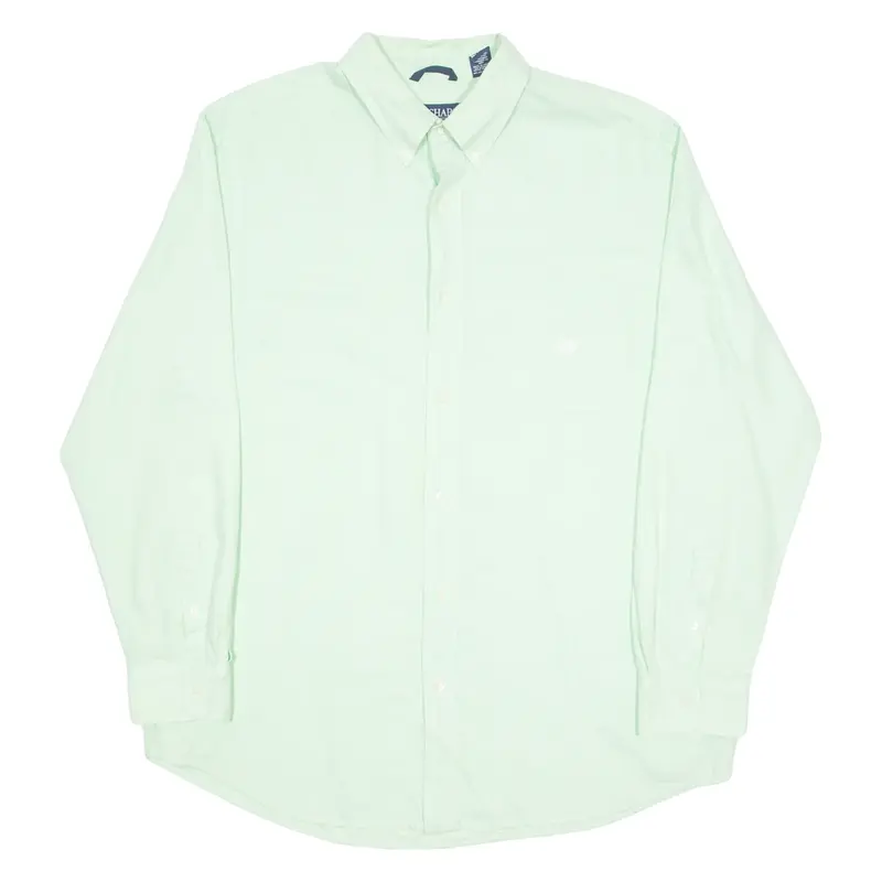 CHAPS Mens Plain Shirt Green Long Sleeve XL