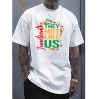 They Not Like Us Juneteenth independence day Summer Fashion Men'S Casual Graphic  T-shirts, Fitness Wear - Round Neck Short S...