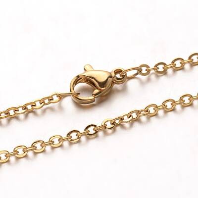 Ion Plating(IP) 304 Stainless Steel Cable Chain Necklaces