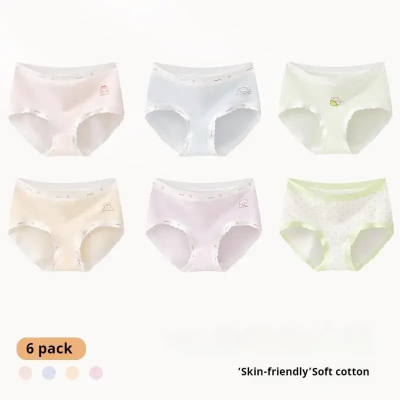 CloudComfort Kids Girls' Underwear - Seamless Organic Cotton Briefs with Stretch Waistband, Hypoallergenic & Breathable  6-Pa...