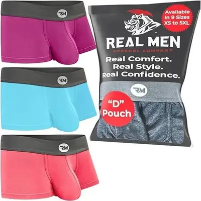 3 Inch Modal D Pouch Underwear 3 Pack Set - Jersey Menswear Multicolor Briefs Boxers Stretch Lingerie Spandex