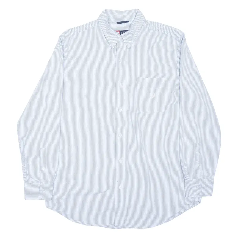 CHAPS Shirt Blue Pinstripe Long Sleeve Mens L