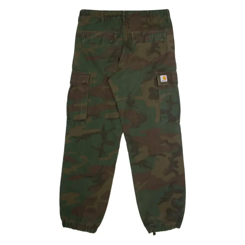 LCW CASUAL Cuffed Camouflage Cargo Mens Trousers Green Regular Straight W34 L30