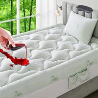 OBOEY Bamboo Mattress Topper, 1000 GSM Quilted Fitted Mattress Pad with 1 Pillow Protector & Sleep Mask, Side Pocket, Waterpr...