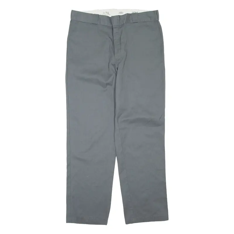 DICKIES Mens Trousers Grey Regular Straight W38 L32