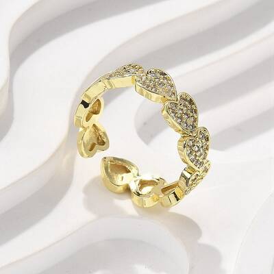 Brass Micro Pave Cubic Zirconia Cuff Rings for Women