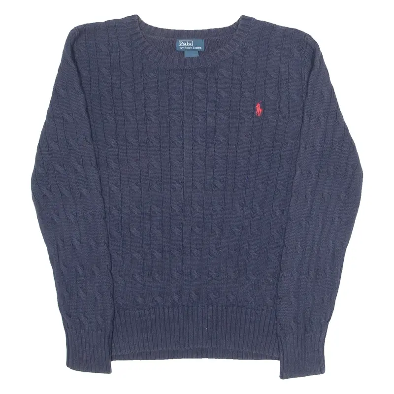 POLO RALPH LAUREN Boys Jumper Blue Cable Knit M