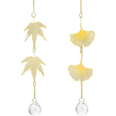 2Pcs Leaf Brass Handmade Wind Chimes