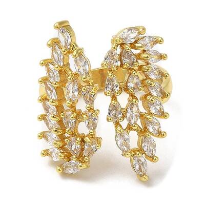 Cubic Zirconia Double Wing Open Cuff Rings