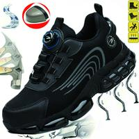 Men's Casual Lace Up Low Top steel toe non slip Safety Shoes footwear,Fashionable Breathable Comfortable Patched rotating but...