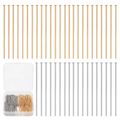 400Pcs 2 Colors 304 Stainless Steel Flat Head Pins