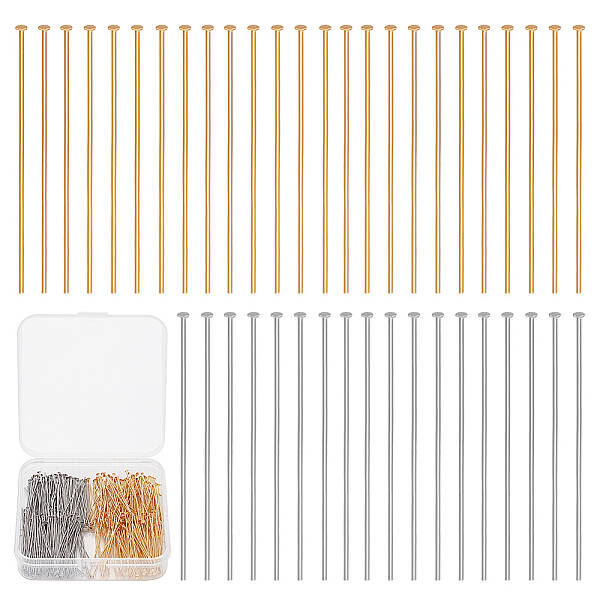 400Pcs 2 Colors 304 Stainless Steel Flat Head Pins