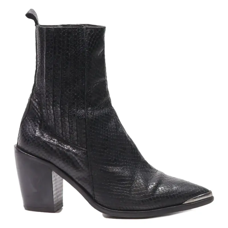 JONAK Block Heels Black Leather Womens UK 4