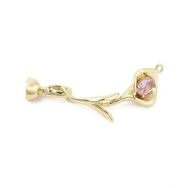 Brass Micro Pave Cubic Zirconia Fold Over Clasps