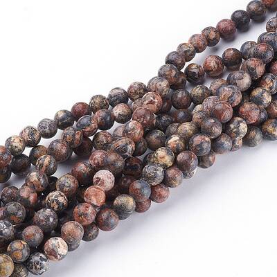 Natural Red Leopard Skin Jasper Beads Strands
