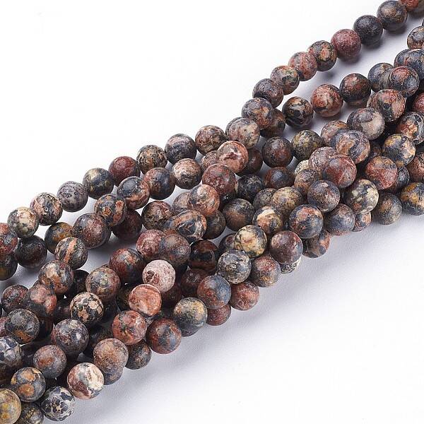 Natural Red Leopard Skin Jasper Beads Strands