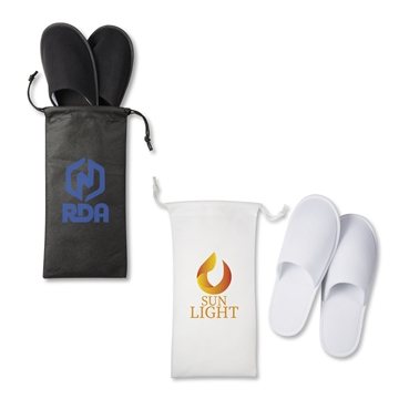 100 Promotional Travel Slippers In Pouch - EVA Sole