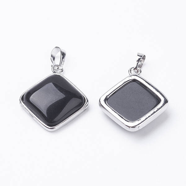 Natura Black Agate Pendants