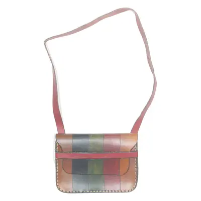 Womens Shoulder Bag Brown Leather Striped