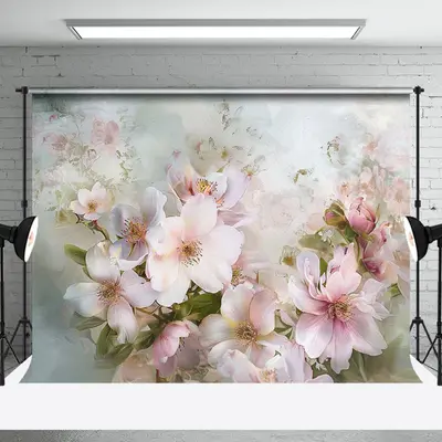 Soft Pink Oil Painting Fine Art Backdrop For Photo