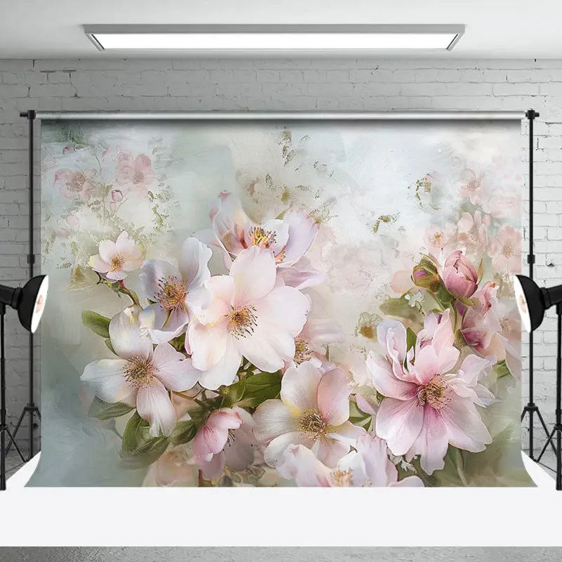 Soft Pink Oil Painting Fine Art Backdrop For Photo