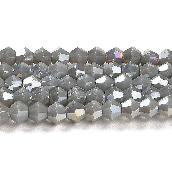Opaque Solid Color Electroplate Glass Beads Strands