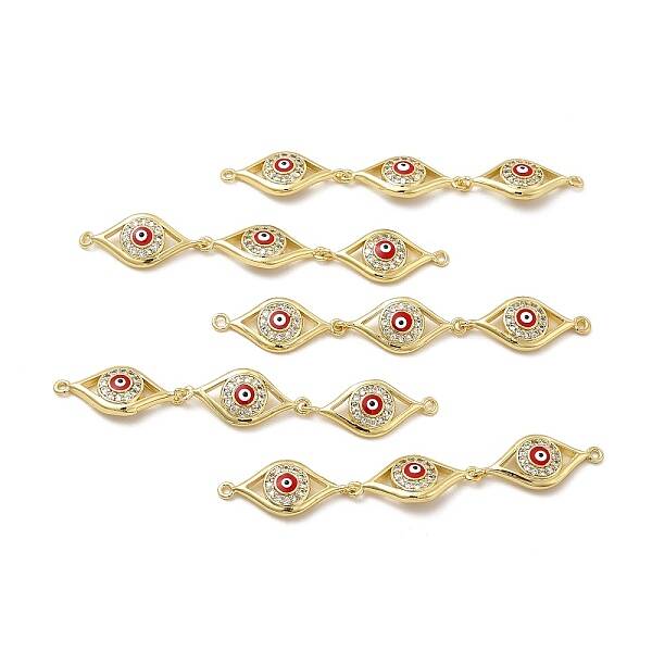 Brass Micro Pave Clear Cubic Zirconia Connector Charms