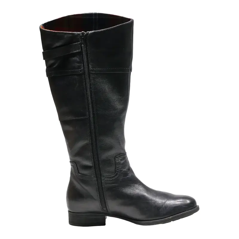 CLARKS High Boots Black Leather Womens UK 5.5