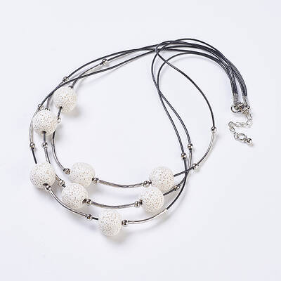 Waxed Cord Tiered Necklace